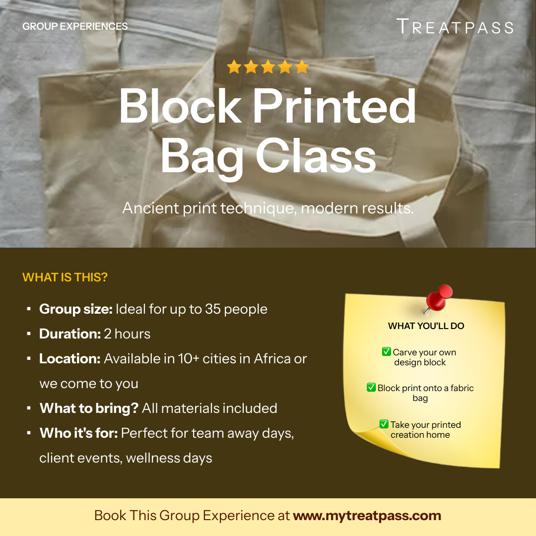 Block Printed Bag Class – Group Experience
