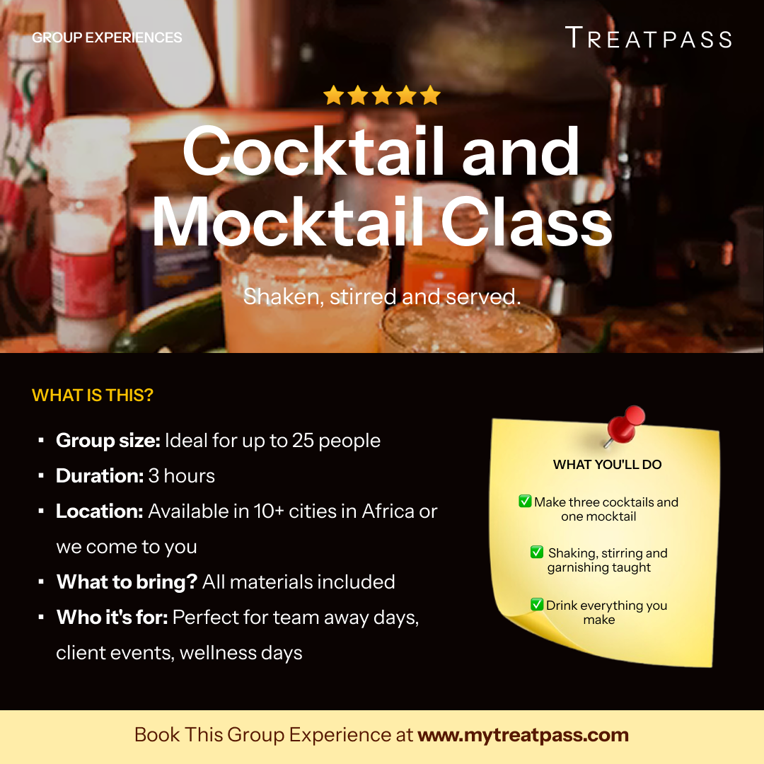 Cocktail and Mocktail Class – Group Experience