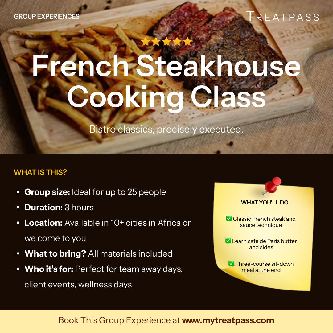 French Steakhouse Cooking Class – Group Experience